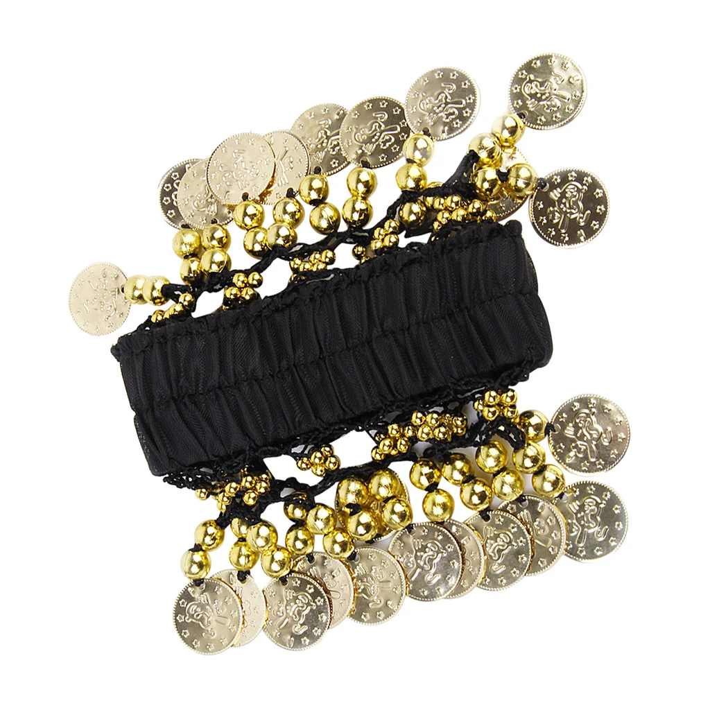 24 Golden Coins Girl's Costume Belly Dance Wrist/Ankle/Anklet Cuff Bracelet NEW
