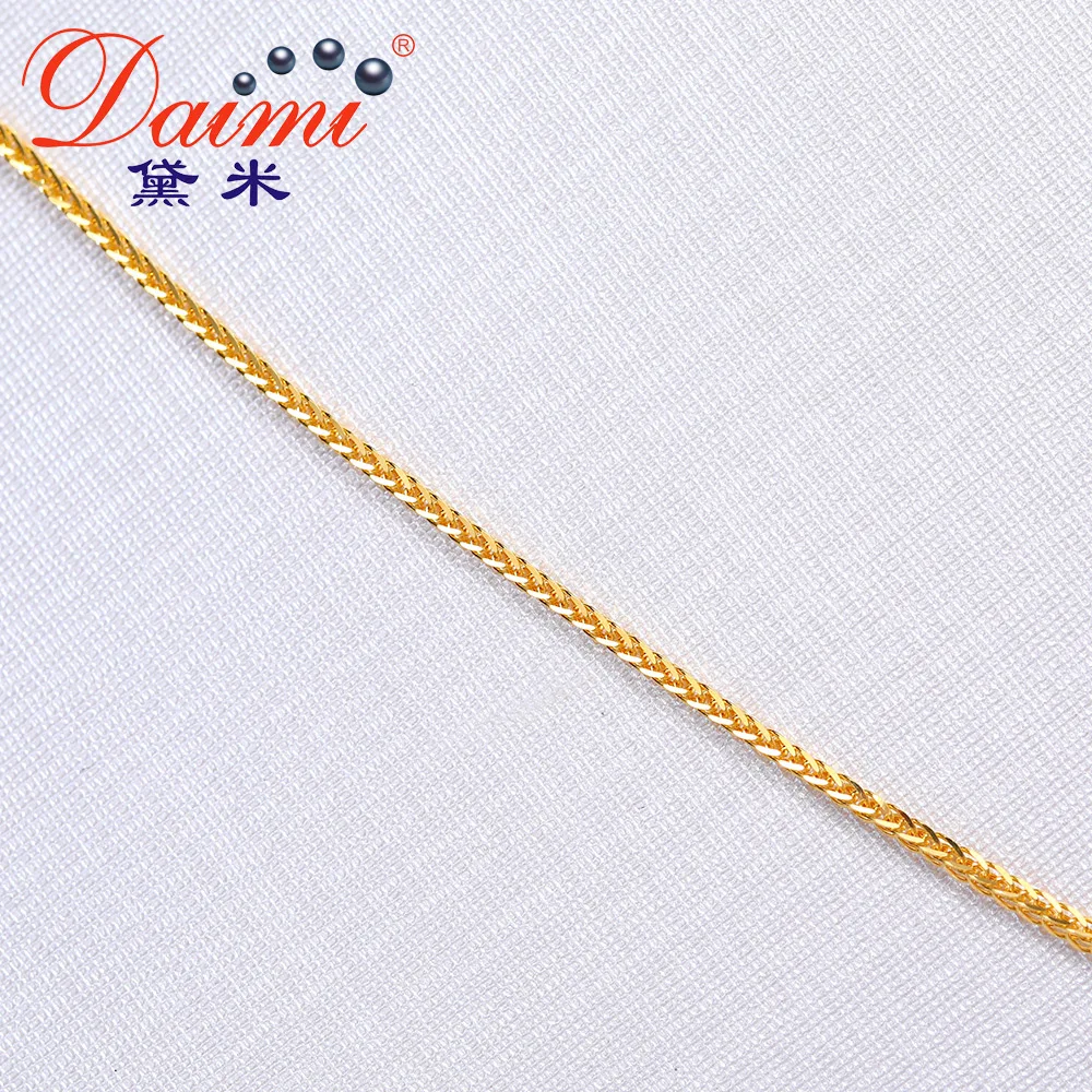 

DMNGC015 18K Love Design Button White/Yellow/Rose Gold Chain Pure Gold Necklace Chain Adjustable Necklace Chain For Women