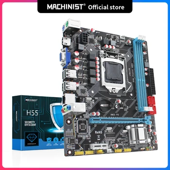 Machinist-placa base H55 LGA 1156, compatible con DDR3 RAM y procesador I3/I5/I7 con pci-express, USB2.0, VGA, HDMI, HM55, P3
