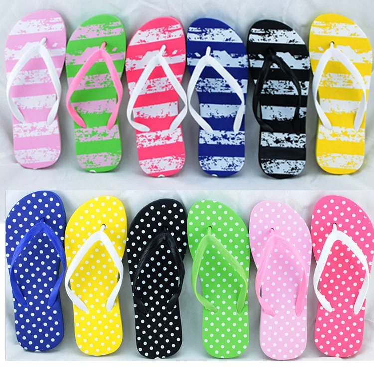 

Send Recordings Stripes Flip-flops Polka Dot Slipper Women's Cartoon Home Slipper Summer Beach Slipper Slippers