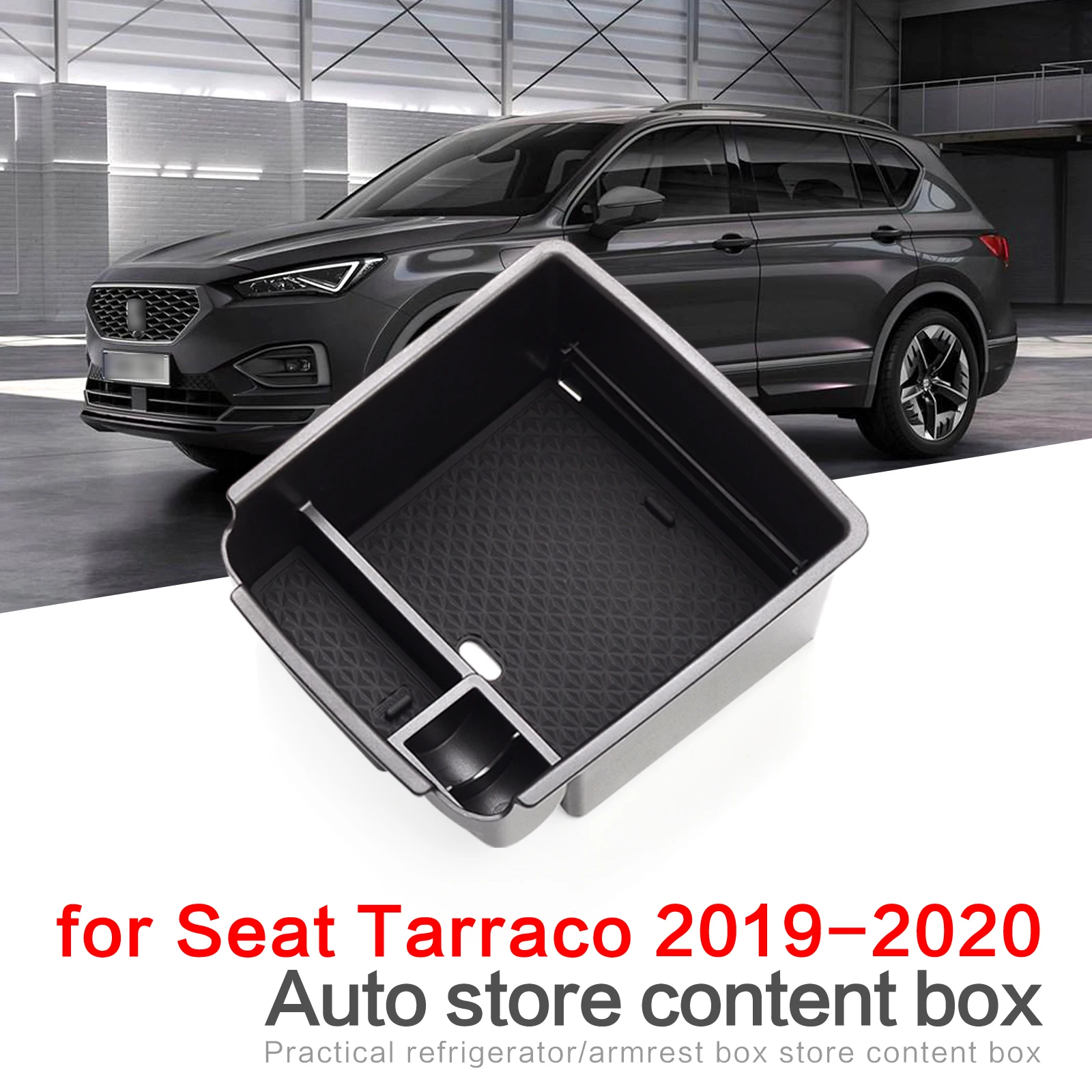 Smabee Car Armrest Box Storage for Seat Tarraco 2019 - 2020 for Tiguan 2016 - 2020 Accessories Central Console Organizer Stowing