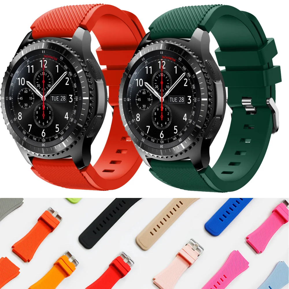 Ремешок для часов Galaxy 46 мм Gear S3 Frontier Classic 22 спортивный резиновый силиконовый
