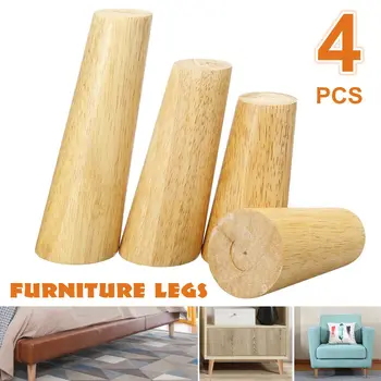 

4pcs/lot Solid Wooden Oblique Angle Sofa Legs Feet Coffee Table Furniture Legs With Anti-skid Pad Iron Plate for Cabinets Tables