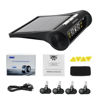 

Newest Smart Car TPMS Tyre Pressure Monitoring System Solar Power Digital LCD Display Auto Security Alarm Systems Tyre Pressure