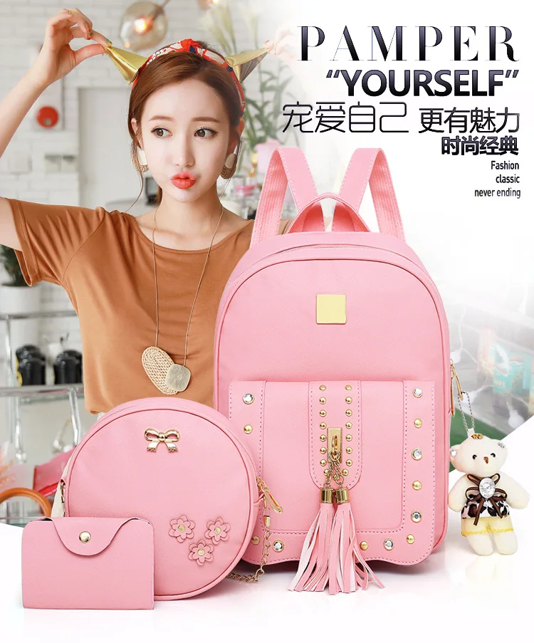 Рюкзак с кисточками женский Стиль Универсальная школьная сумка в студенческом стиле корейский стиль хипстер повседневный рюкзак, сумка Мода