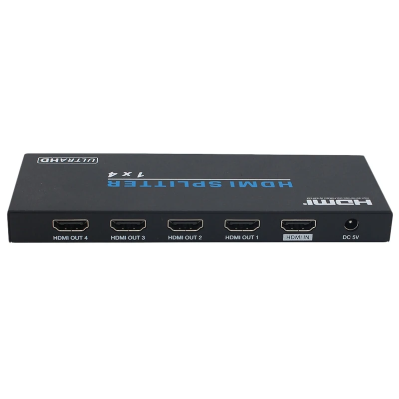 

1X4 HDMI Splitter Adatper Split 4K/60Hz 3D HDR 1080P HDMI Hub EDID Control for DVD PS3 CCTV EU Plug