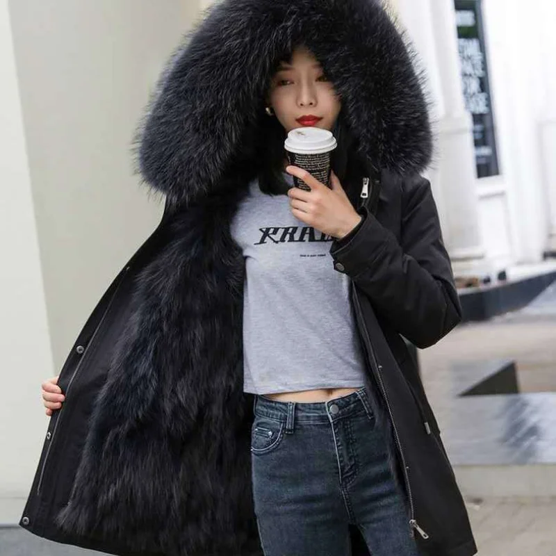 Women's plus size parka coat pregnant women winter fur long coat fox fur trench hooded pregnant women thick warm jacket