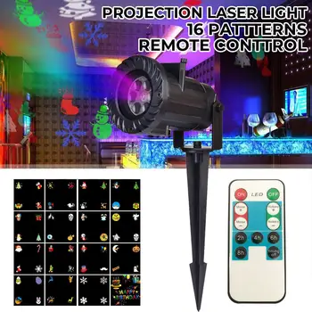 

16 Patterns Mini Christmas Lights Outdoor Projector Laser garden light Snowflake Moving Disco Lights Christmas Decorations