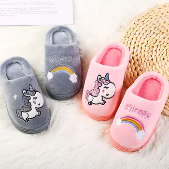 

toddler boy Slippers winter Cute Cartoon Warm Slipper Infant Boys Girls Home Non-Slip Shoes Soft Slippers animal flats for girls