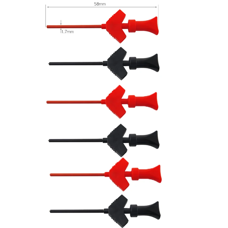 3 пары мини-анализатор тестовый зонд с захватом SMD IC Тест Крюк Клип Датчик перемычки Логический анализатор тест ing аксессуары красный/черный - Цвет: Цвет: желтый