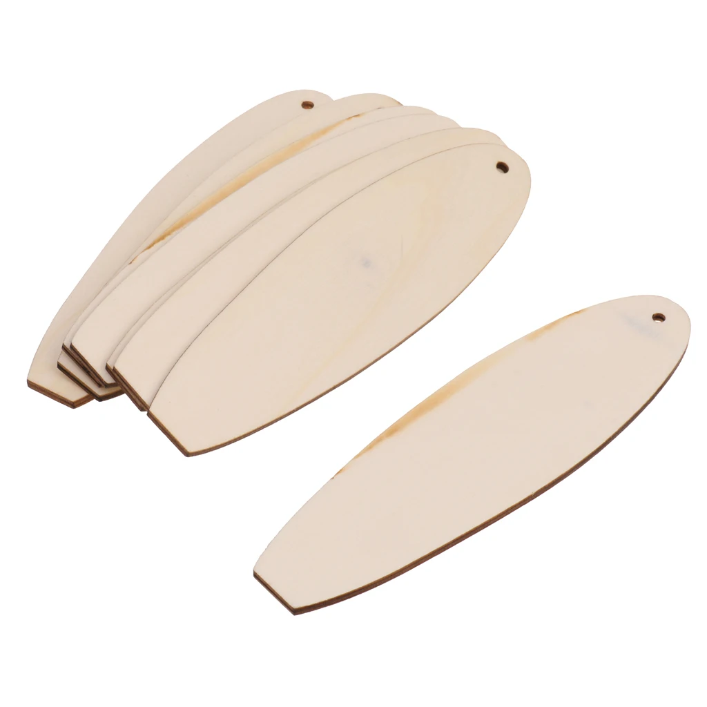 Pack of 8pcs Wooden MDF Surfboard shape Cutout for Craft Embellishment Tag