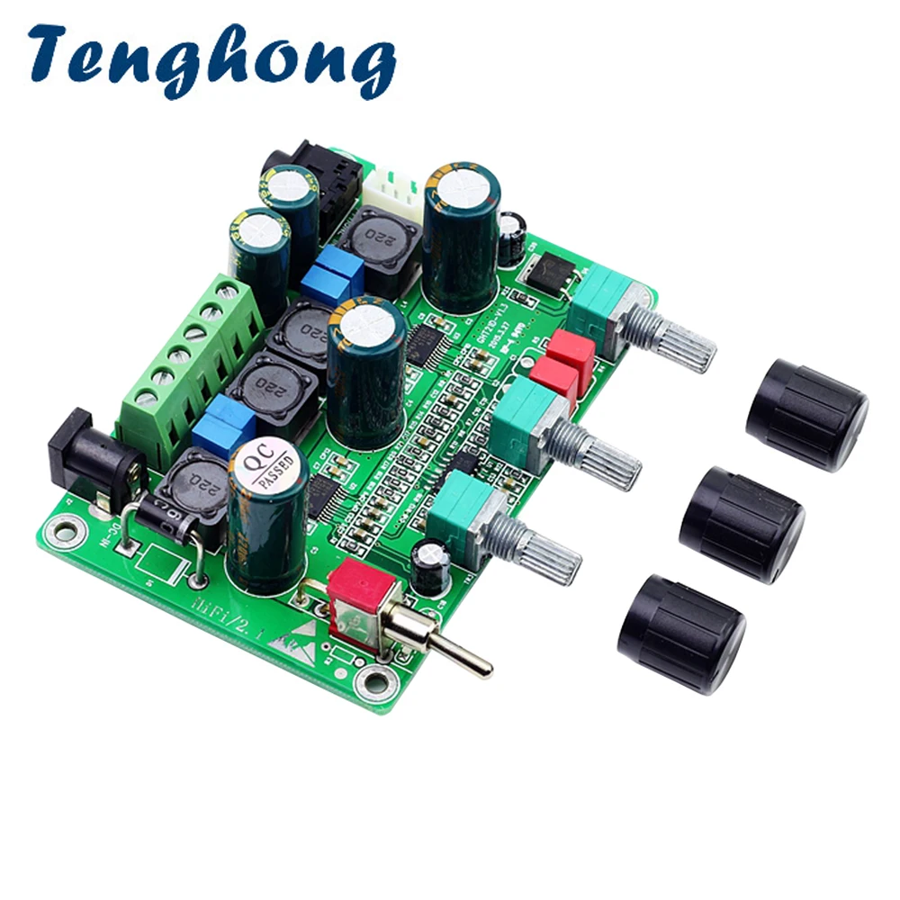 

Tenghong 1PCS TPA3123 DC12-26V 25W*2+50W HIFI Class D 2.1 Digital Power Amplifier Board 3 Channel Heavy Bass Subwoofer Board DIY