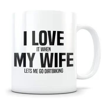 

Dirtbike Mug, dirtbike gift, dirt bike mug, dirt bike gift I love my wife, Coffee Mug 11oZ