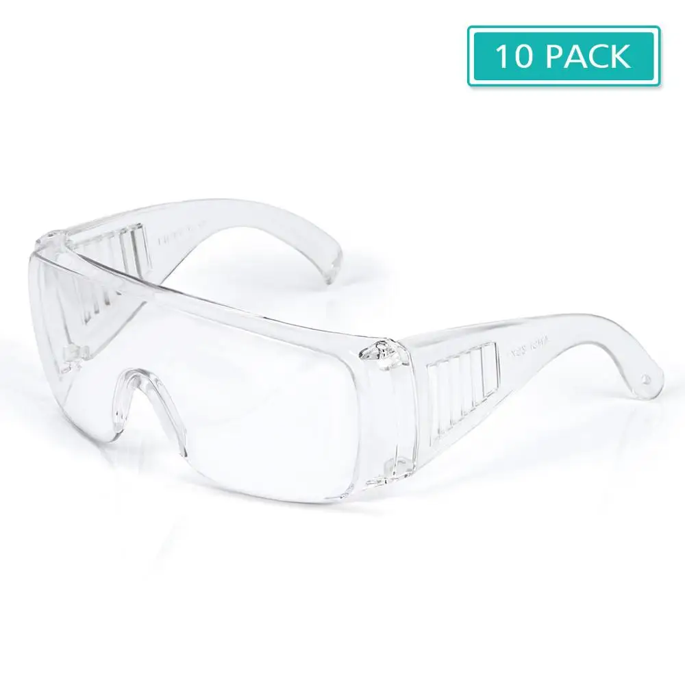 

10pack Saft Medical Goggle Dust Proof and Soundproof Transparent Protective transparent colorGlasses Goggles