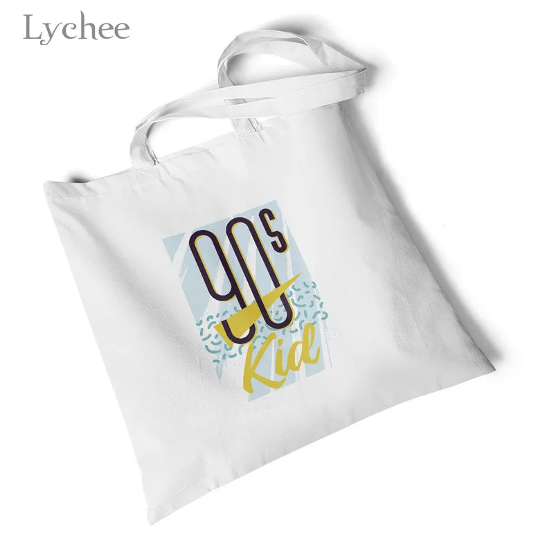 Lychee Harajuku, Женская Холщовая Сумка с буквенным принтом, Экологичная большая сумка для покупок, оригинальная складная сумка на плечо для путешествий