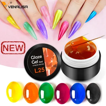 

Glass gel 5ml VENALISA nail gel polish set Jelly nail uvgel silver gel base Metal gel nail polish