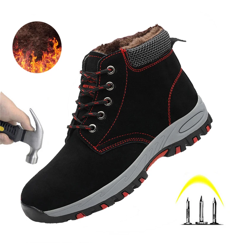 High Quality Work Shoes Antismashing Stab Safety Shoes Winter Plus