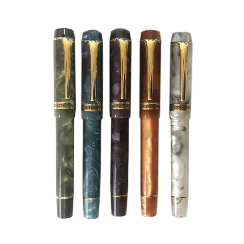 Kaigelu 316 Elegant Marble Celluloid Fountain Pen 22KGP Medium Nib Multicolor Phantom Pattern For Business Writing Pen kaigelu 316 336 marble celluloid fountain pen 22kgp medium nib beautiful phantom black white blue borwn pattern gift pen