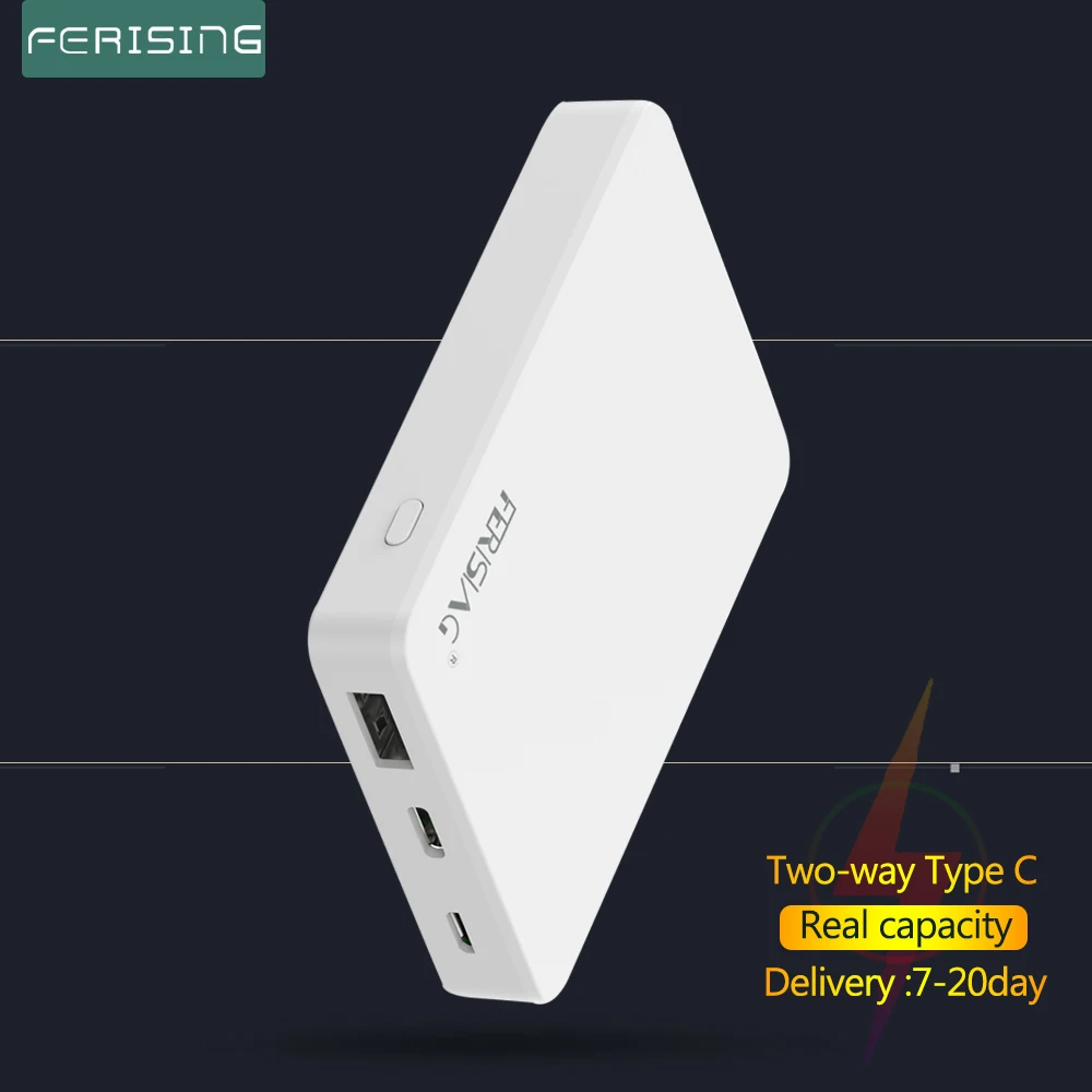 Зарядное устройство FERISING 5000 мАч портативный Power Bank USB зарядный кабель для Android с