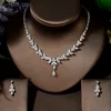 HIBRIDE Newest Luxury Sparking Brilliant Cubic Zircon Clear Necklace Earrings Wedding Bridal Jewelry Sets Party Accessories N-12 ► Photo 2/6