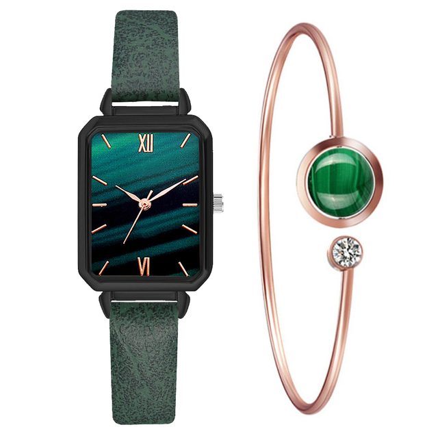 Watch For Women Casual Leather Belt Watches Simple Ladies Rectangle Pink Quartz Clock Dress Wristwatches Zegarek Damski