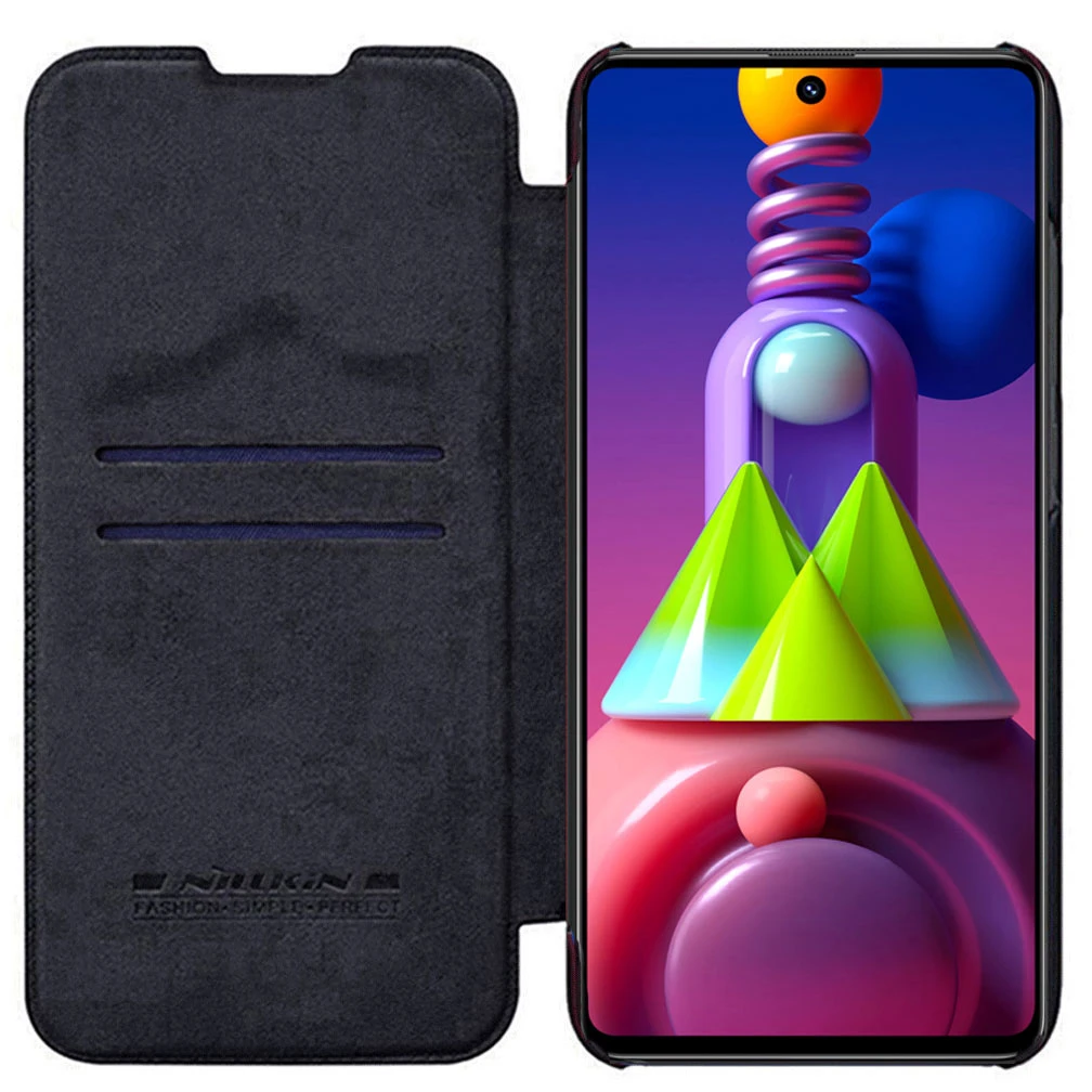 For Samsung Galaxy M51 Case Nillkin Qin Series Vintage Flip Leather Cover with Card Slot For Samsung Galaxy M51 Wallet Case