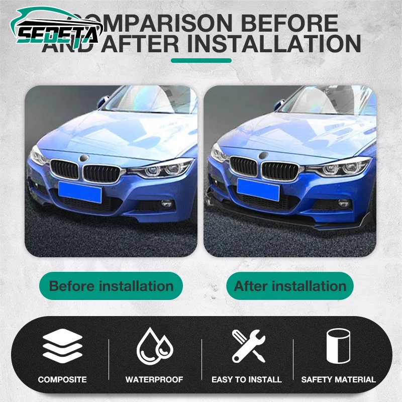 Car Front Shovel Lip 4/5PCS Carbon Fiber Bumper Protective Wind Decoration Accessories ABS For Toyota For Honda bumper lip bumper lip decoration front bumper decoration