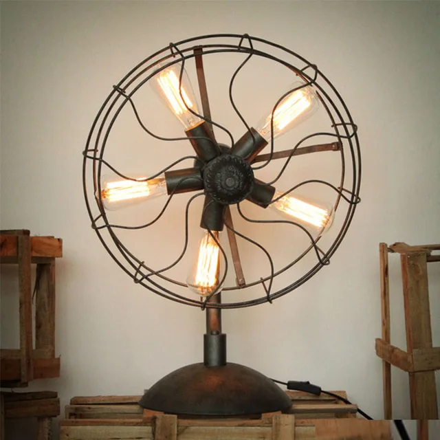 

Iron fan shape round table lamp desk lamp for restaurant