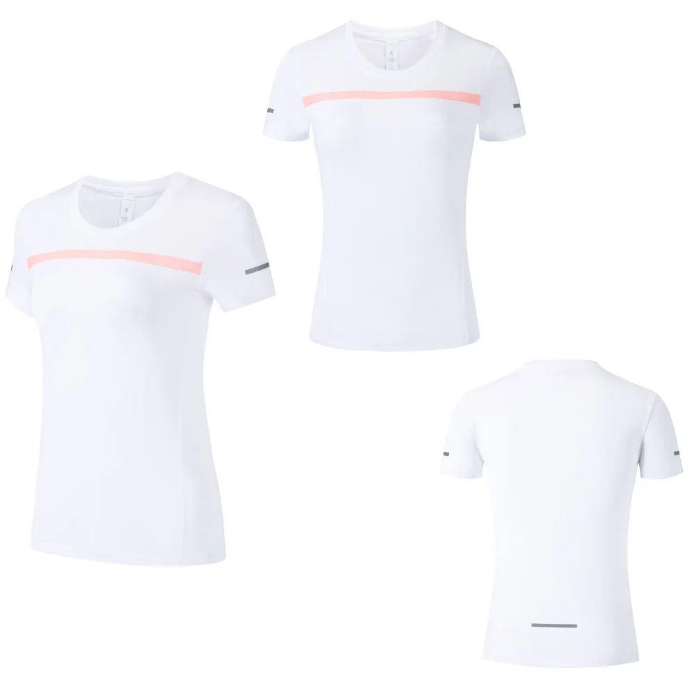 Женские спортивные рубашки для фитнеса с коротким рукавом, дышащие топы для йоги, быстросохнущие дышащие тонкие спортивные футболки для бега