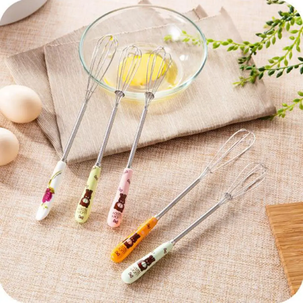 Многофункциональная керамическая ручка из нержавеющей стали ручной венчик для яиц ручной венчик для взбивания яиц ротационные Кухонные гаджеты нетоксичный прочный