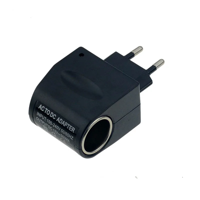 1PC500mAEUPlugCarPowerAdapterConverter220VACto12VDCCharger
