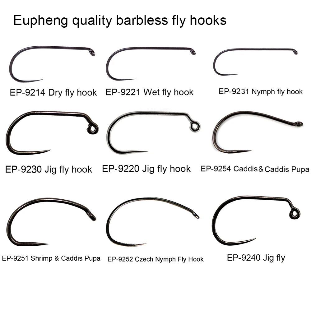 Eupheng 100 шт. рыболовный крючок для соревнований завязывания нахлыстом сухой Nymph Shirmp