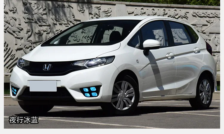 Подходит для Honda FIT Four-Eyes противотуманные фары Дневные ходовые огни желтый свет рулевого управления передняя противотуманная лампа тень рамка модифицированный Highl