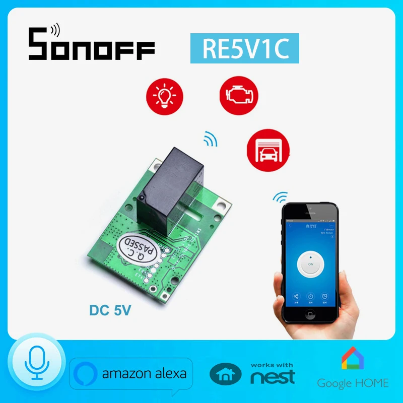 Умный Wi Fi переключатель SONOFF RE5V1C 5 в постоянного тока беспроводной релейный модуль