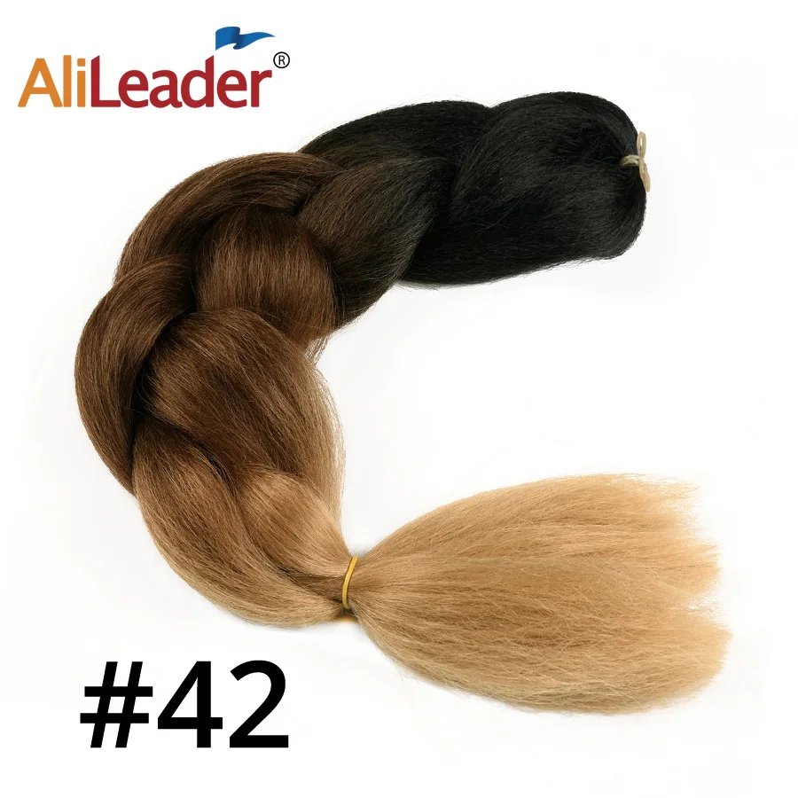 #6 Alileader 24 дюймов Крупногабаритные Вязание косичками волосы синтетические Омбре плетение волос для наращивания крючком косички 103 цветов радужные волосы - Цвет: #6
