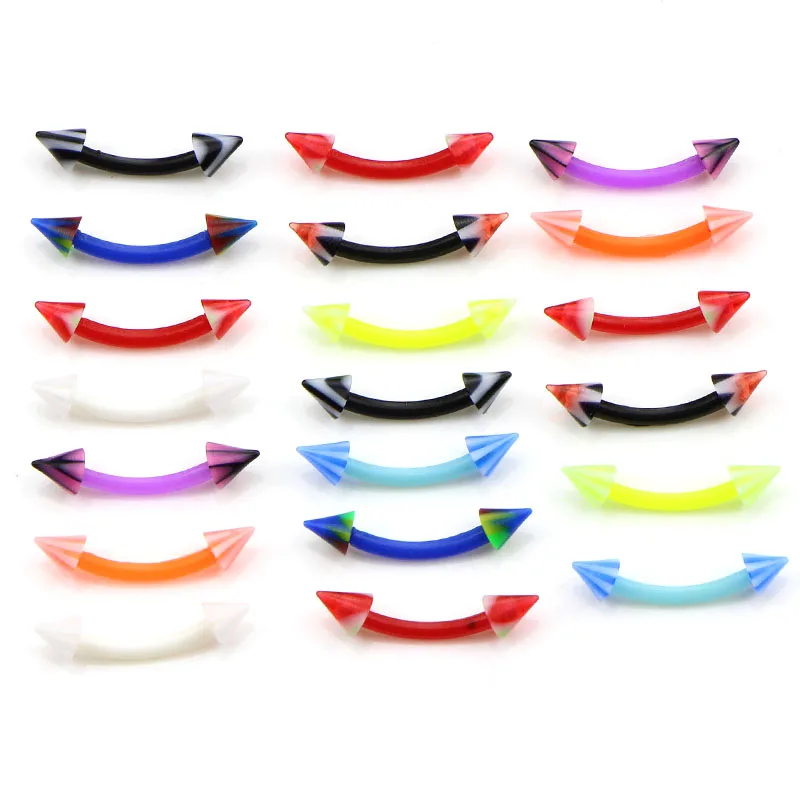 Colorful Flexible Silicone Belly Piercing Navel Bar Stud Earring 20Pcs
