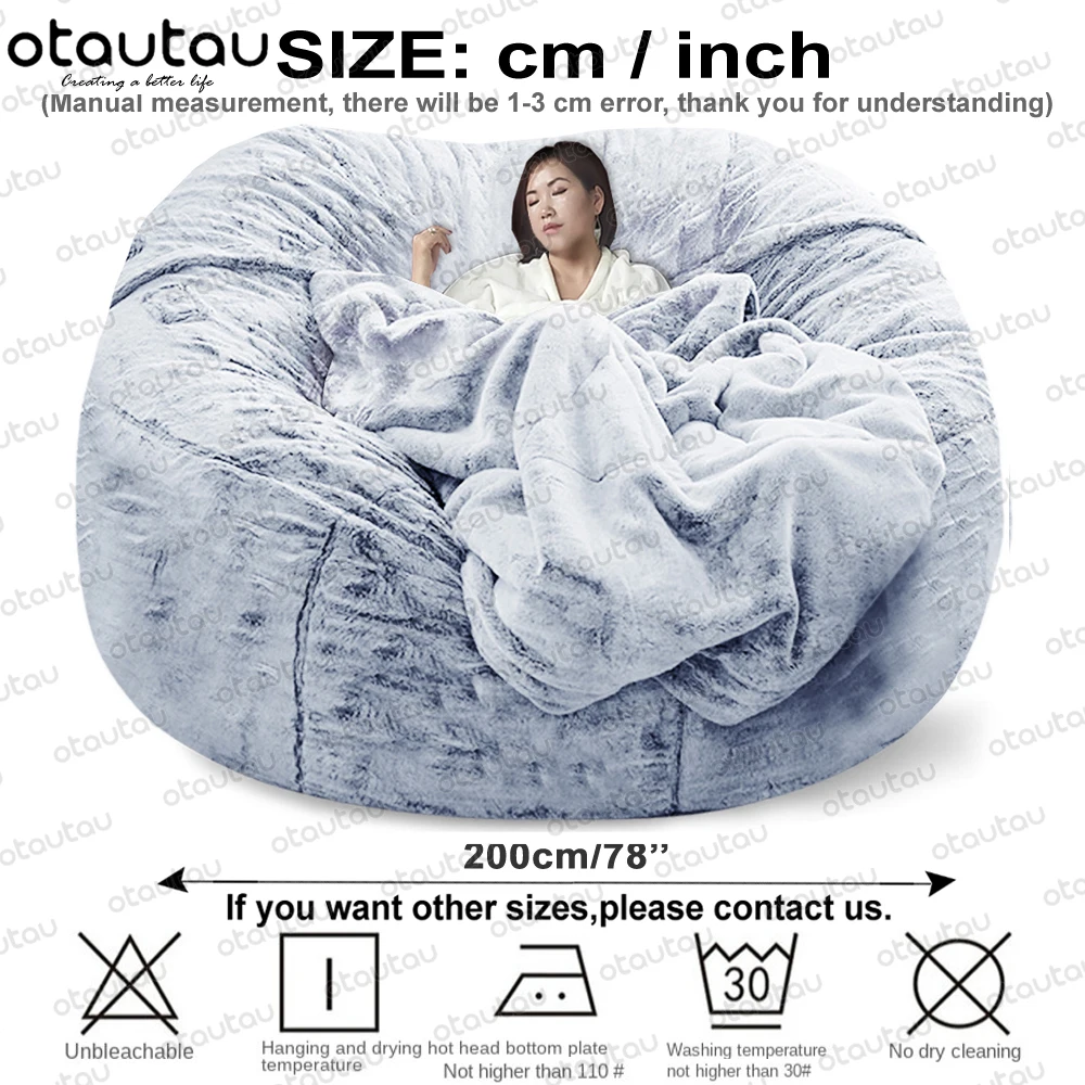 OTAOTAO Big Bean Bag Sofa Bed Puff No Filling Giant Beanbag Pouf Chair  Floor Seat Ottoman Futon relax lounge Recliner furniture