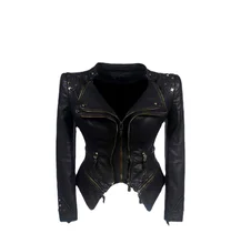 Jacket Women Faux Leather PU Jacket Winter Autumn Black Motorcycle Jacket Outerwear Gothic Faux Leather Coat Chaqueta