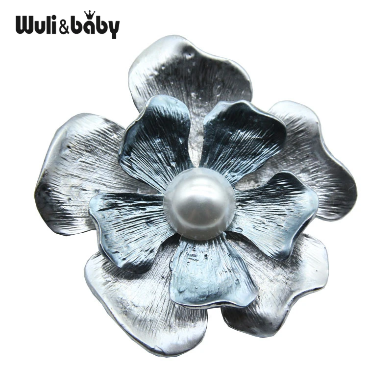 

Wuli&baby Pearl Big Flower Brooches For Women Weddings Party Office Brooch Pins Gifts