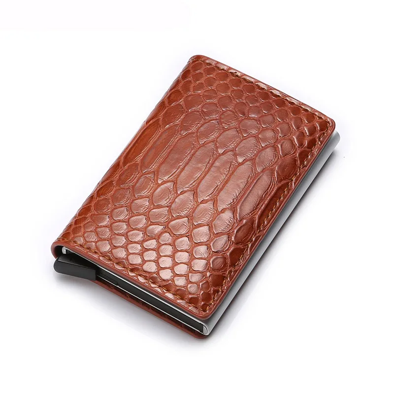 DIENQI Rfid держатель для карт, женские и мужские кошельки для монет, тонкие смарт-кошельки, кожаный кошелек, сумка для денег, мужской кошелек, маленькая сумочка для монет - Цвет: brown