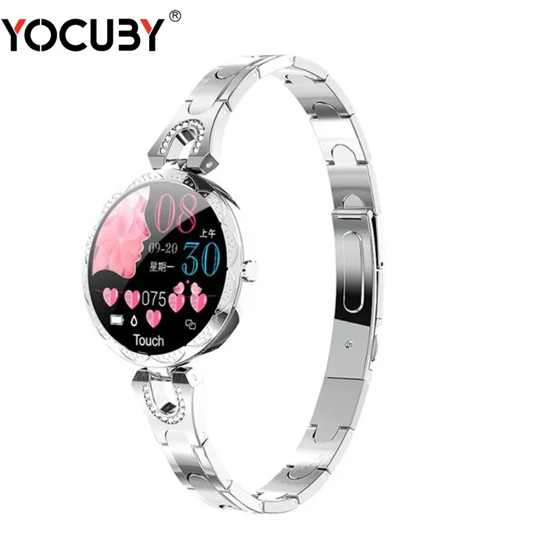 

Luxury Smart Watch Women Heart Rate Lady Fashion Waterproof Blood Pressure Blood Bluetooth Fitness Tracker Wristband AK15 PK H8