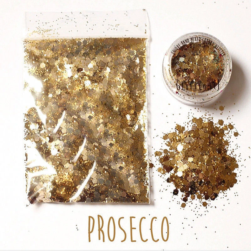 Prosecco Горячая Распродажа, 14 цветов, праздничные блестящие пудры для лица, вечерние тени для макияжа, декоративная косметика для лица - Цвет: Prosecco