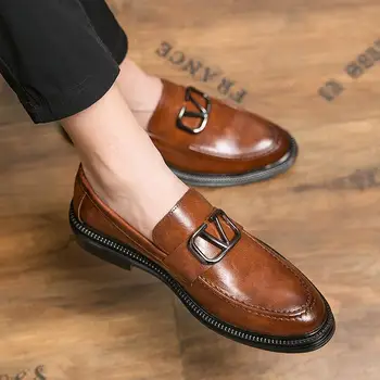 

Handmade Mixed Colors Pu Leather Shoes Men Formal Shoes Loafers Casual Shoes Men Slip-on Shoes New Style Shallow Shoes HA320
