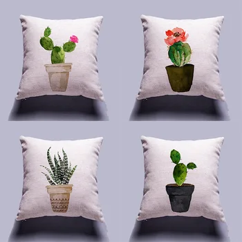 

Cactus Potted Plants Pillow Case Cushion Cover Linen Home Decor Pillowcase Decorative Pillows For Sofa Christmas Pillow Cases