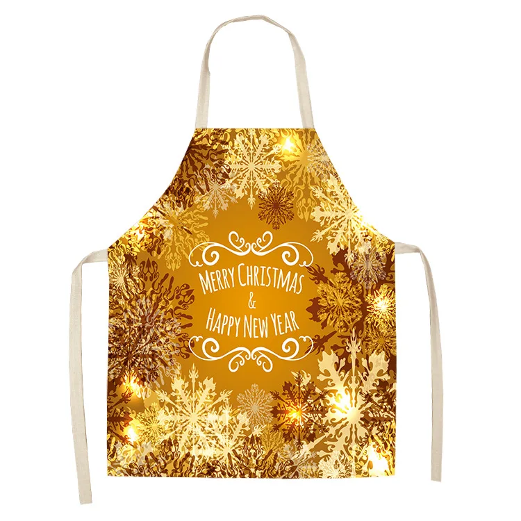 1pcs/lot Kitchen Cooking Christmas Apron Home Sleeveless Cotton Linen Aprons for Men Women Baking Accessories