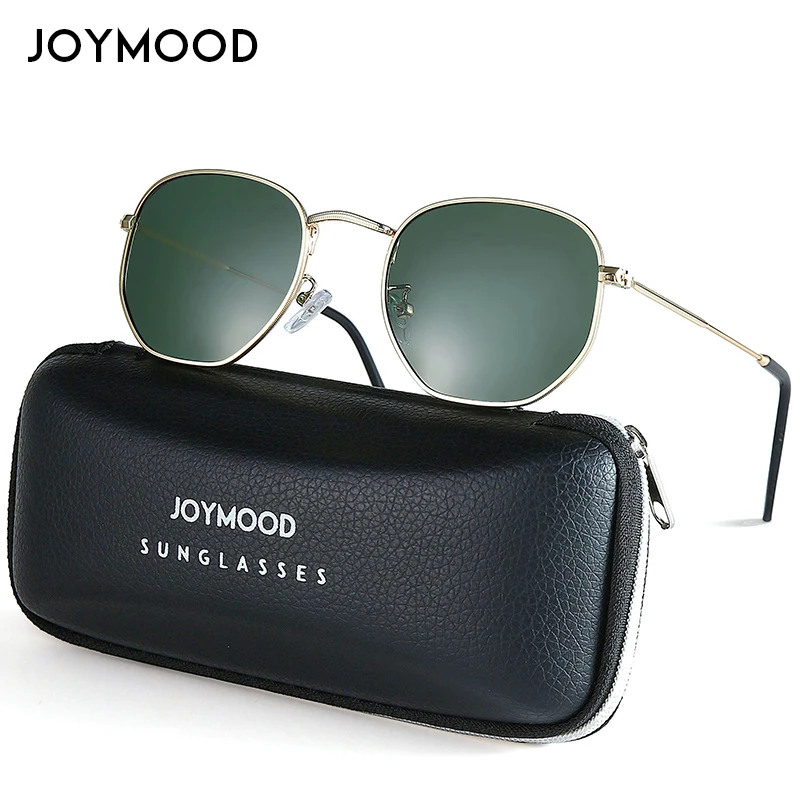 

JOYMOOD Classic Reflective Retro Sunglasses Men Hexagon Sun Glasses For Women Fashion Metal Frame Polarized Sunglass Men