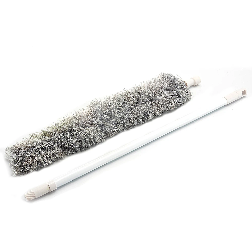light gray Fiber Brush Lazy Microfiber Dusting Tweezers Household Feather Duster Dust Can Be Bent And Stretchable Light Gray 180CM - Цвет: light gray
