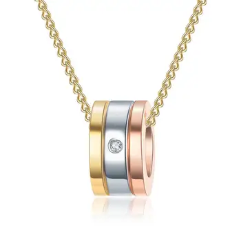 

ZOCAI 18k Plated with Diamond Necklace Three-Color Pendant for Women Fine Jewelry Valentine's Day Jewelry Girl Romantic Gift