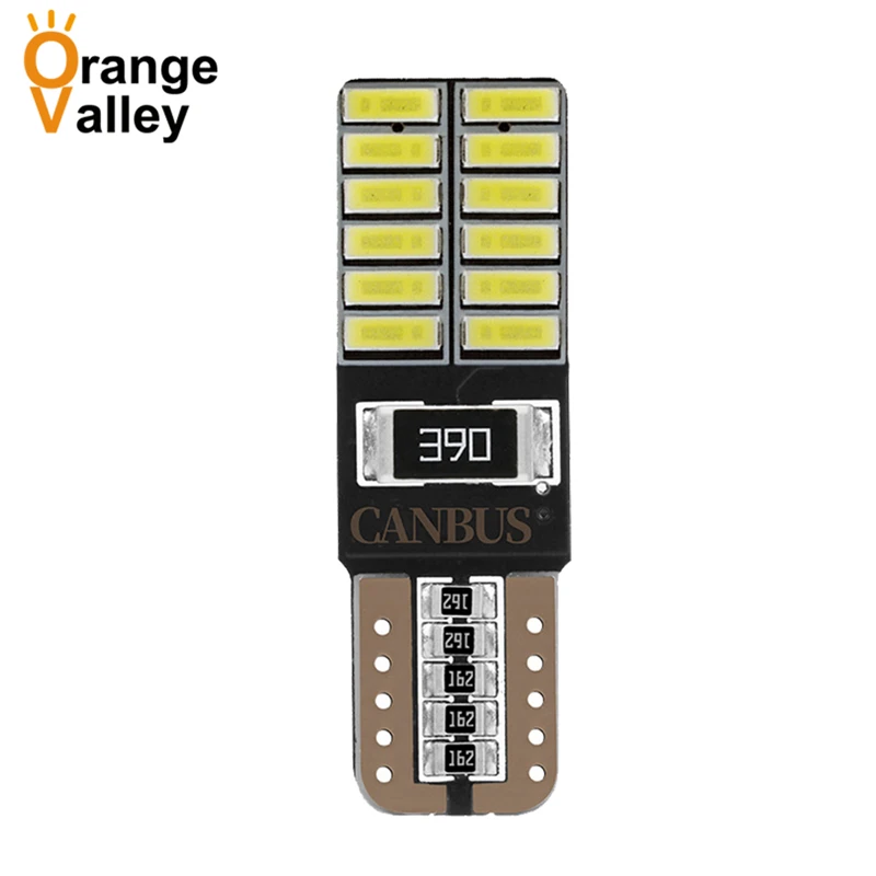 100 шт. супер яркий T10 LED 194 501 W5W 24 SMD 4014 Canbus безошибочные автомобильные интерьерные