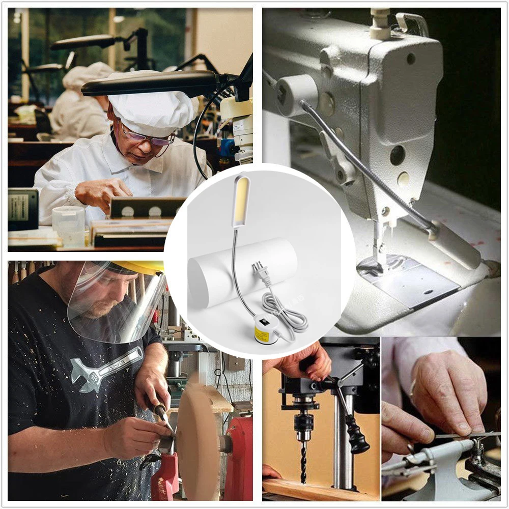 3W 6W LED Sewing Machine Light New Super Bright AC85-265V LED Multifunctional Gooseneck Work Light for Lathes,Drill Presse